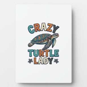 Crazy Turtle Lady Vintage Sea Turtle Shirt Design_ Plaque