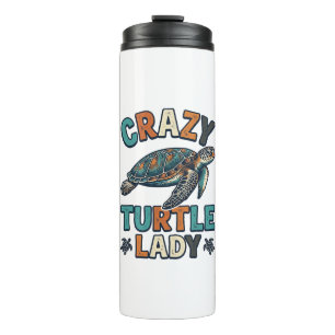 Crazy Turtle Lady Vintage Sea Turtle Shirt Design_ Thermal Tumbler