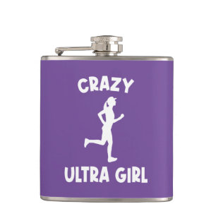 Crazy Ultra Running Girl Hip Flask