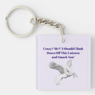 Crazy Unicorn Acrylic Keychain