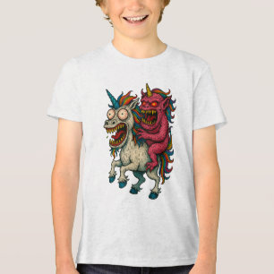 Crazy Unicorn and Brain Monster Tri-Blend Shirt