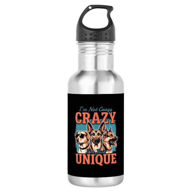 Crazy Unique Dog Lover 532 Ml Water Bottle (Front)