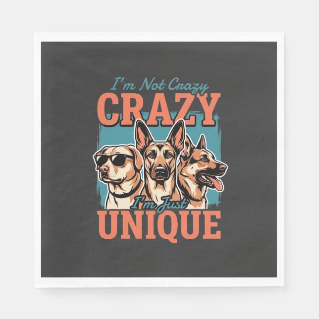 Crazy Unique Dog Lover Napkin (Front)