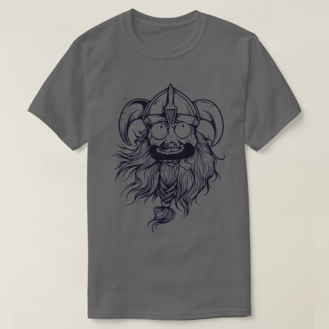 Crazy Viking Warrior Helm Nordic Berserker T-Shirt (Design Front)