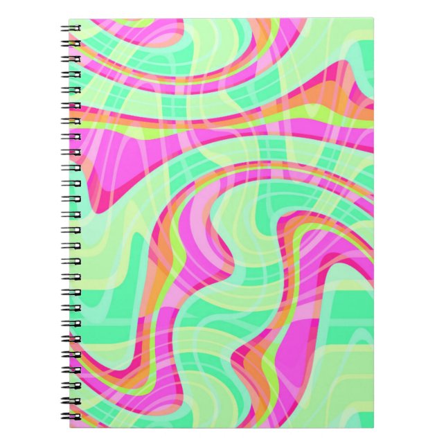 Crazy Waves Spiral Notebook (Front)