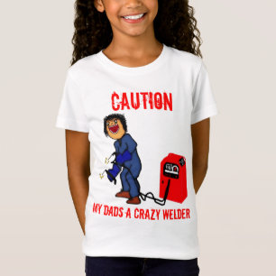 Crazy Welder Dad Cartoon T-Shirt