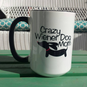 Crazy Wiener Dog Mum Ringer Coffee Mug
