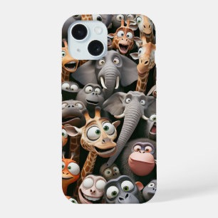 Crazy Wildlife Group iPhone 15 Case