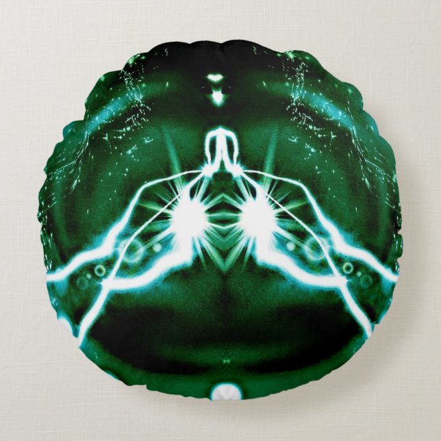 CRAZY WISDOM GURU MEDITATION ROUND CUSHION (Front)