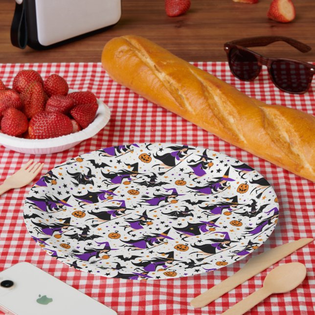 Crazy witch compilation pattern paper plate (Picnic)
