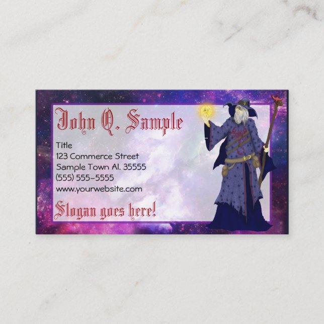 Crazy Wiz Biz, Space Wizard Art Business Card (Front)