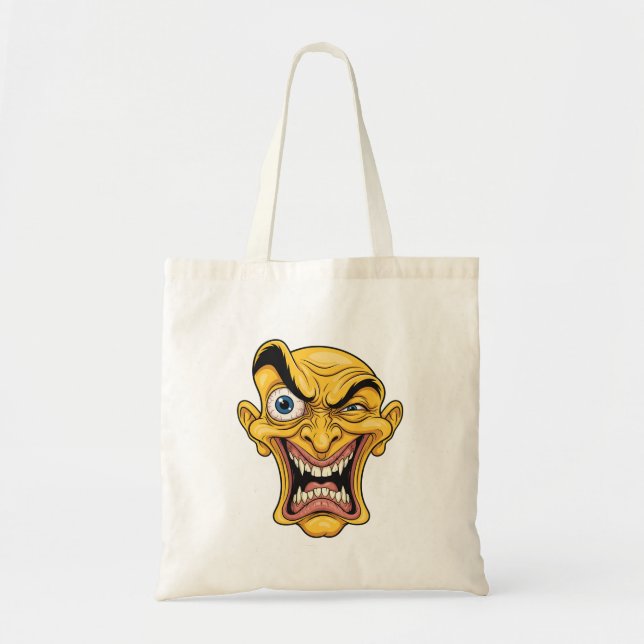 Crazy Yellow Caricature Face for Tote Bag (Front)
