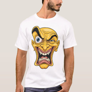 Crazy Yellow Caricature Face T-Shirt
