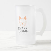 Crazy Yorkie Custom Frosted Beer Mug