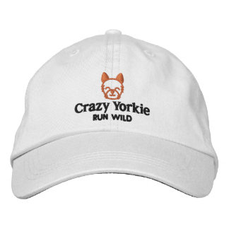 Crazy Yorkie Hat Embroidered Baseball Cap