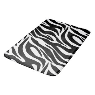 Crazy Zebra Stripes Bath Mat