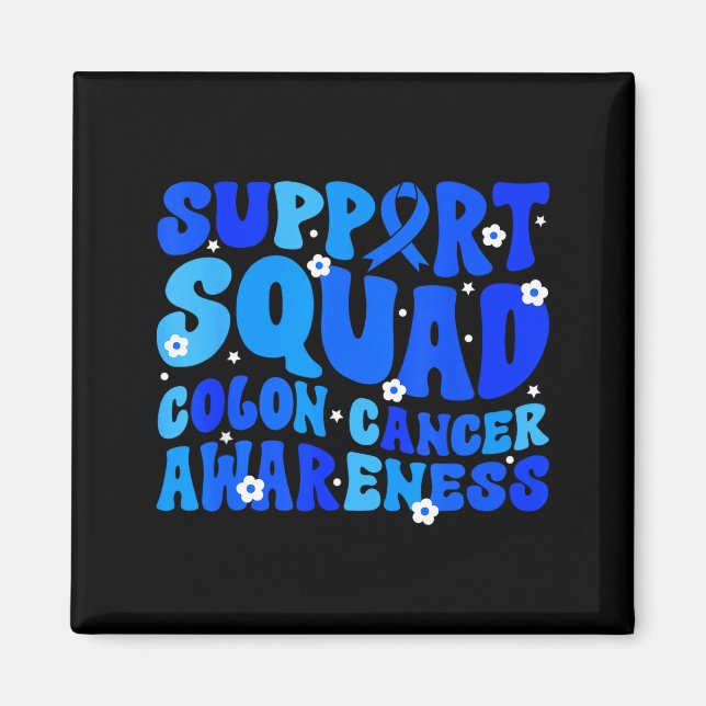 Crc colon cancer awareness support squad blue magnet (Front)