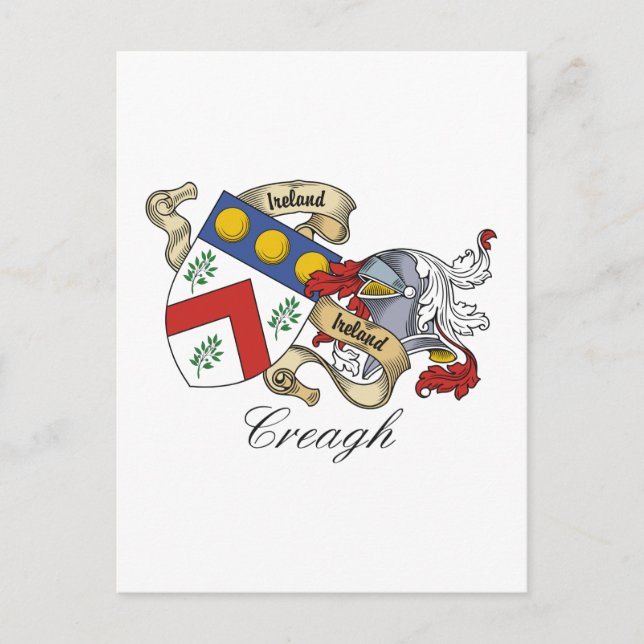 Creagh Family Crest Postcard (Front)