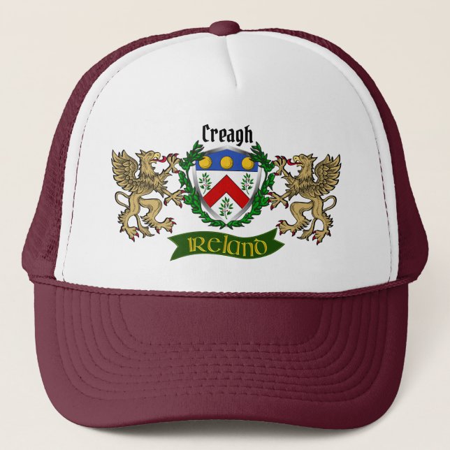Creagh Irish Shield w/Griffins Trucker Hat (Front)