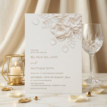 Cream 3D Flowers Roses Simple Wedding