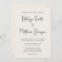 Cream All In One Fun Script Minimalist Wedding