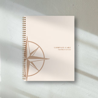 Cream Amber Compass Rose Health Care Brand Notebook