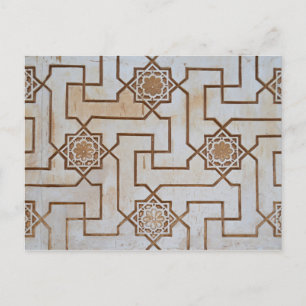 Cream and Beige Arabesque Pattern Postcard
