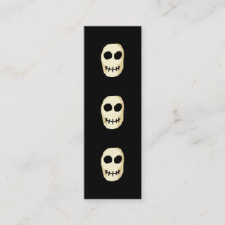Cream and Black Skull. Primitive Style. Mini Business Card