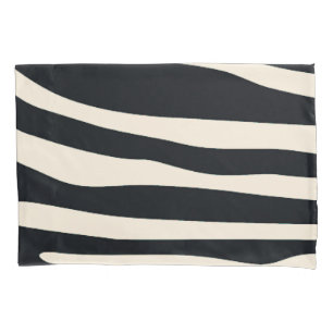 Cream, and black zebra print pillowcase