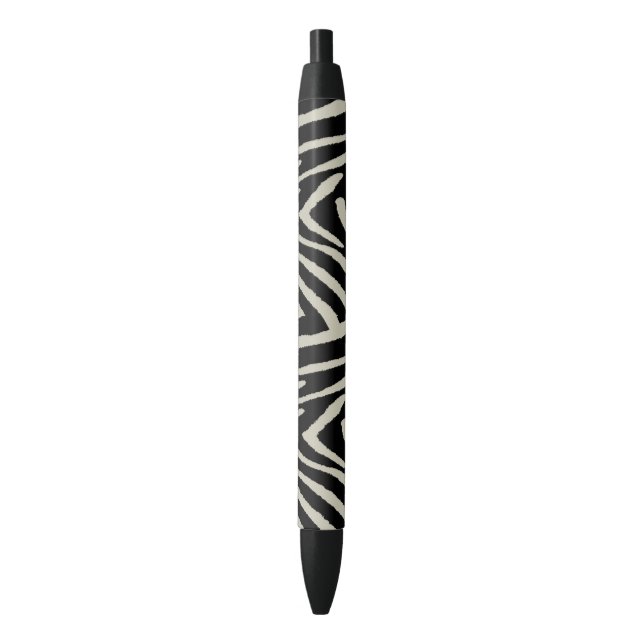 Cream And Black Zebra Stripes, Blue Ink Pen (Front Vertical)