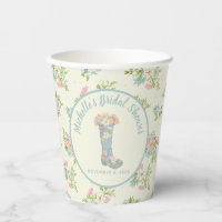 Cream and Blue Rain Boot Bridal Shower