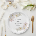 Cream and Blush Watercolor Flowers  Paper Plate<br><div class="desc">Cream and Blush Watercolor Flowers</div>