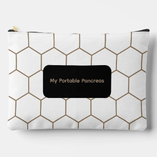 Cream and Gold Honeycomb "My Portable Pancreas"  Accessory Pouch