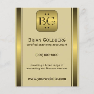 Cream and Gold Plate 4.5" x 5.6" Accountant Flyers