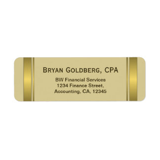 Cream and Gold Plate CPA Accountant Address Labels