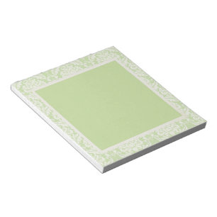 Cream and Green Damask Tear away Notepads