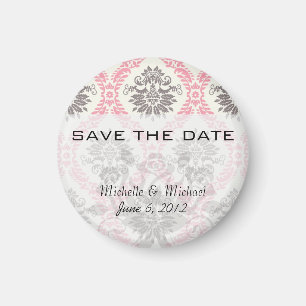 cream and grey tan damask bliss magnet