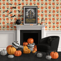 Cream and Orange Boho Pumpkin Floral