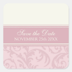 Cream and Pink Save the Date Envelope Seal