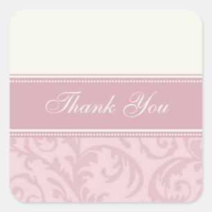Cream and Pink Thank You Wedding Envelope Seals