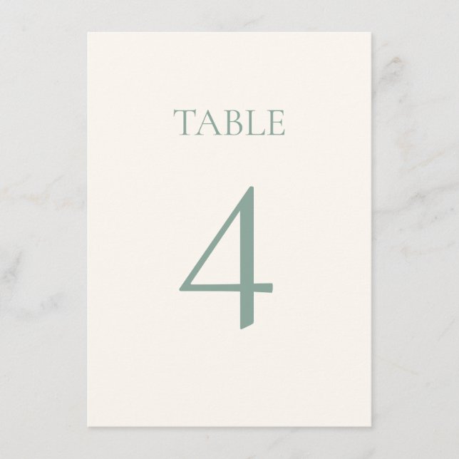 Cream and Sage Table Numbers (Front)