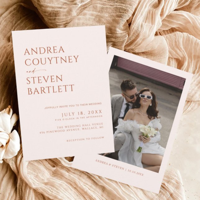 Cream and Terracotta Fall Wedding  Invitation (Creator Uploaded)