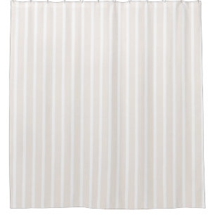 Cream and white Striped Elegant Neutral Stripes Shower Curtain