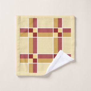 Cream and Wine Check Wash Cloth