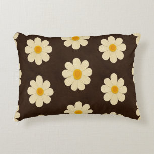 Cream and Yellow Daisies Decorative Cushion