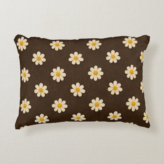 Cream and Yellow Floral Decorative Cushion (Front)