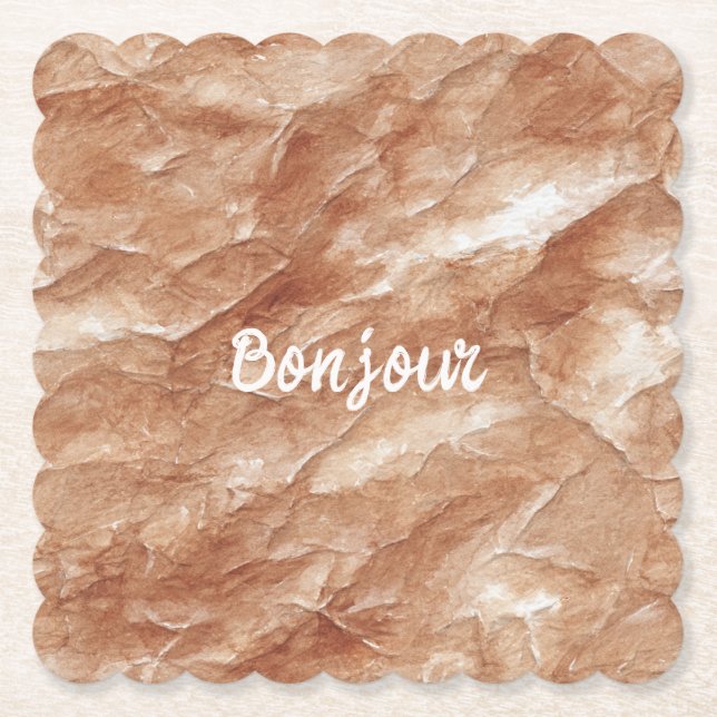 Cream Apple Tart Paper Coaster (Front)