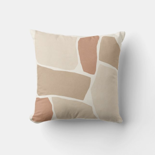 Cream Apricot Organic Patchwork Cushion (Front)