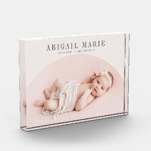 Cream Arch Baby Photo Keepsake Block