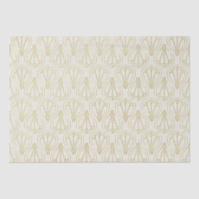 Cream Art Deco  Tissue Paper (Front)